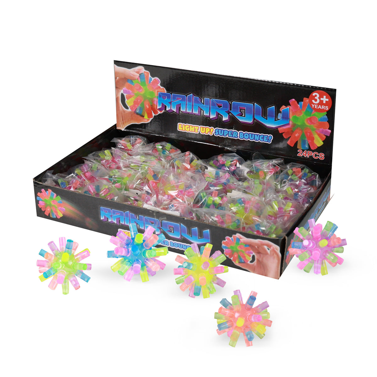 Spiky bouncing ball 4 cm, 24 pcs