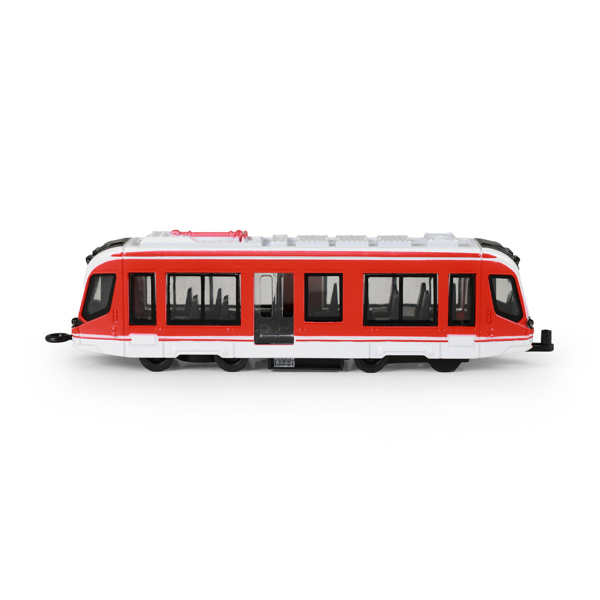 Red metal tram 20 cm