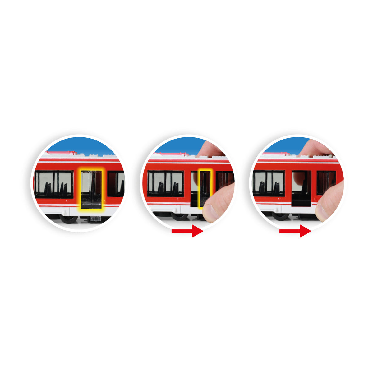 Red metal tram 20 cm