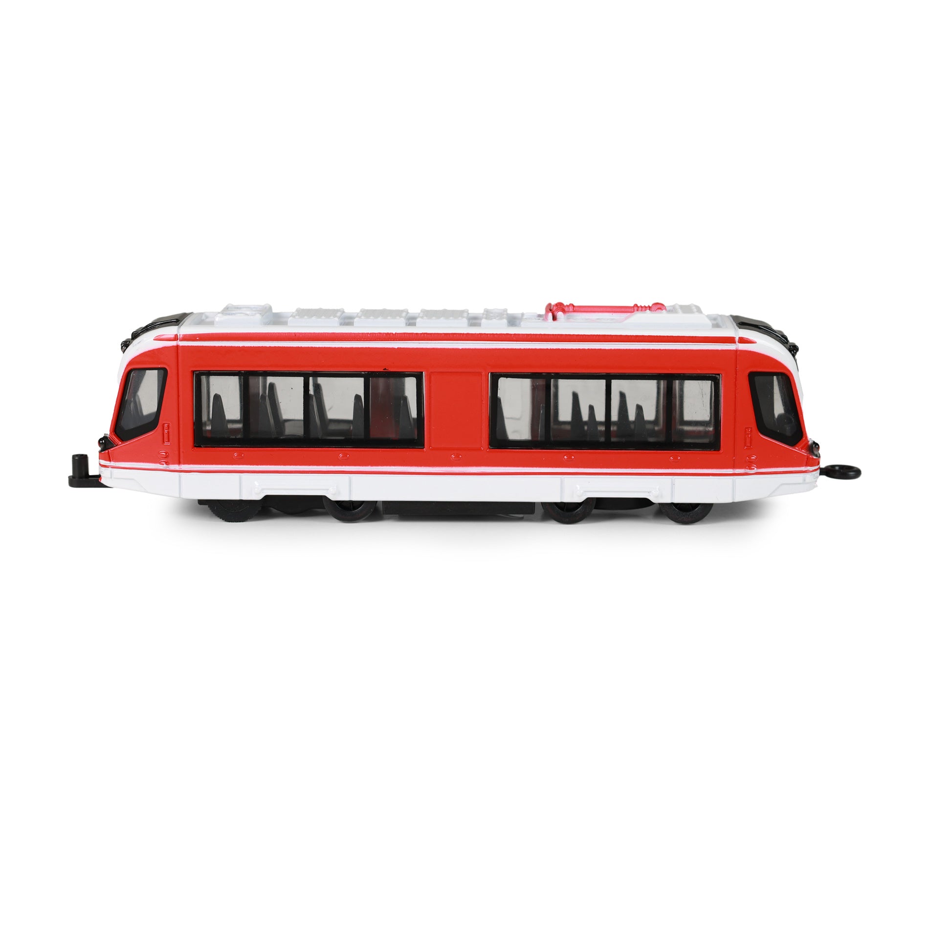 Red metal tram 20 cm
