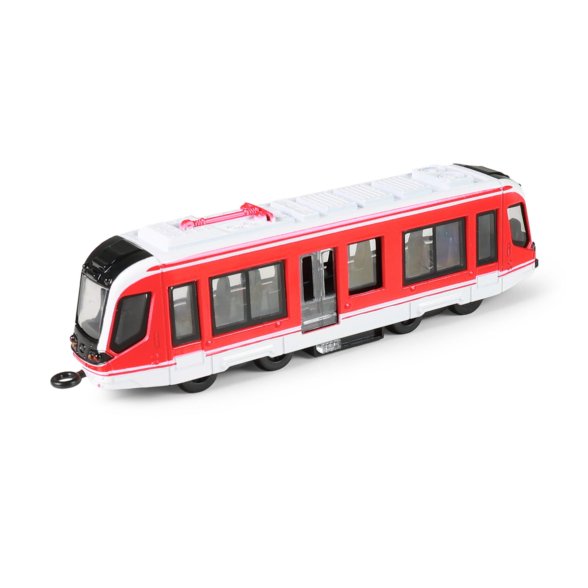 Red metal tram 20 cm