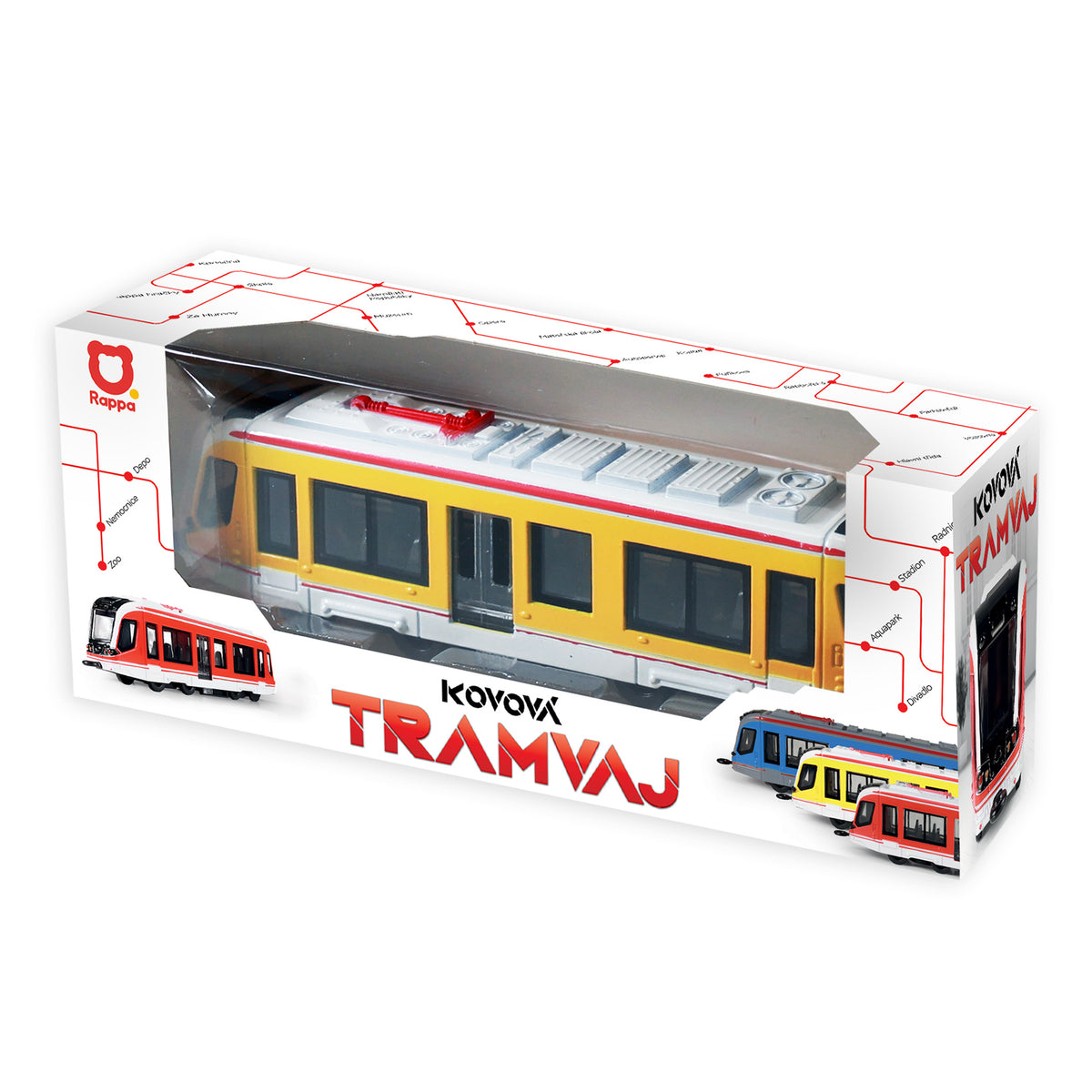 Yellow metal tram 20 cm