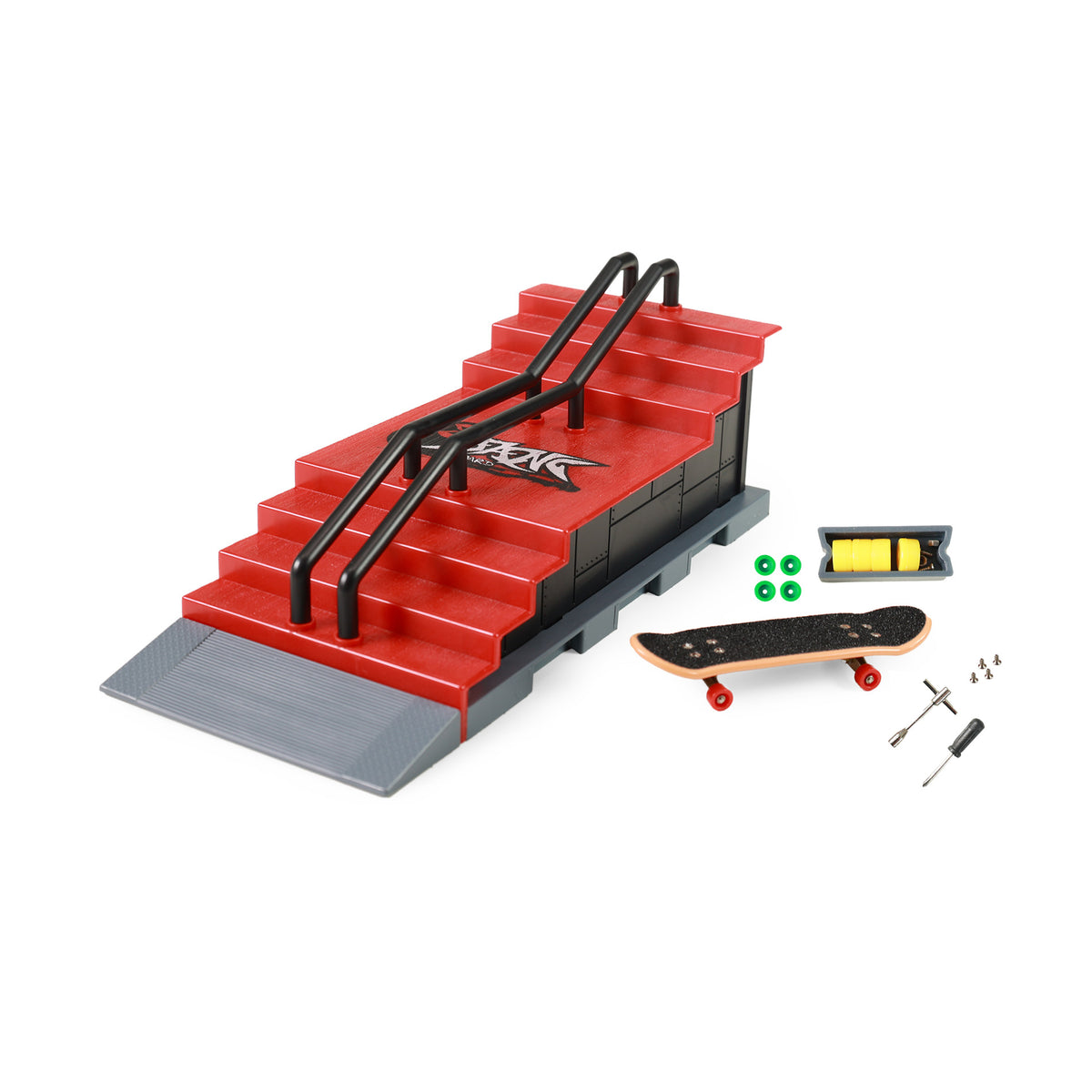 Skatepark Ramp with Fingerboard and Accessories