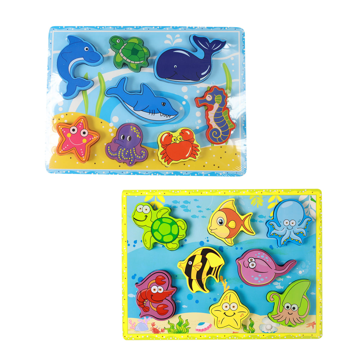 Wooden shape sorter puzzle sea life
