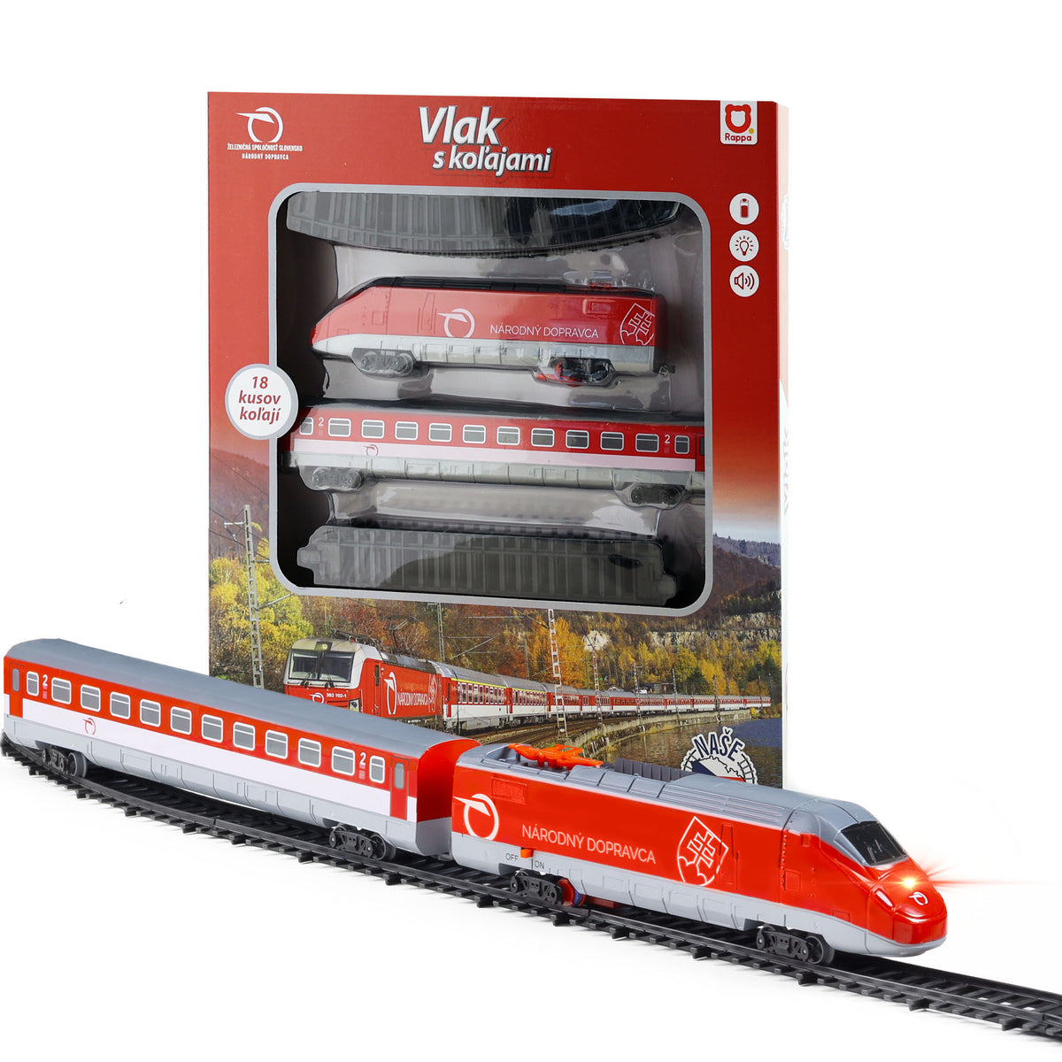 Slovak Railways train set with lights and sound