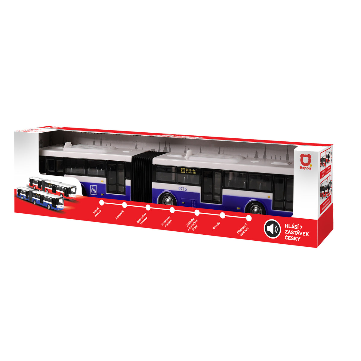 Articulated toy bus with Czech announcements 36 cm