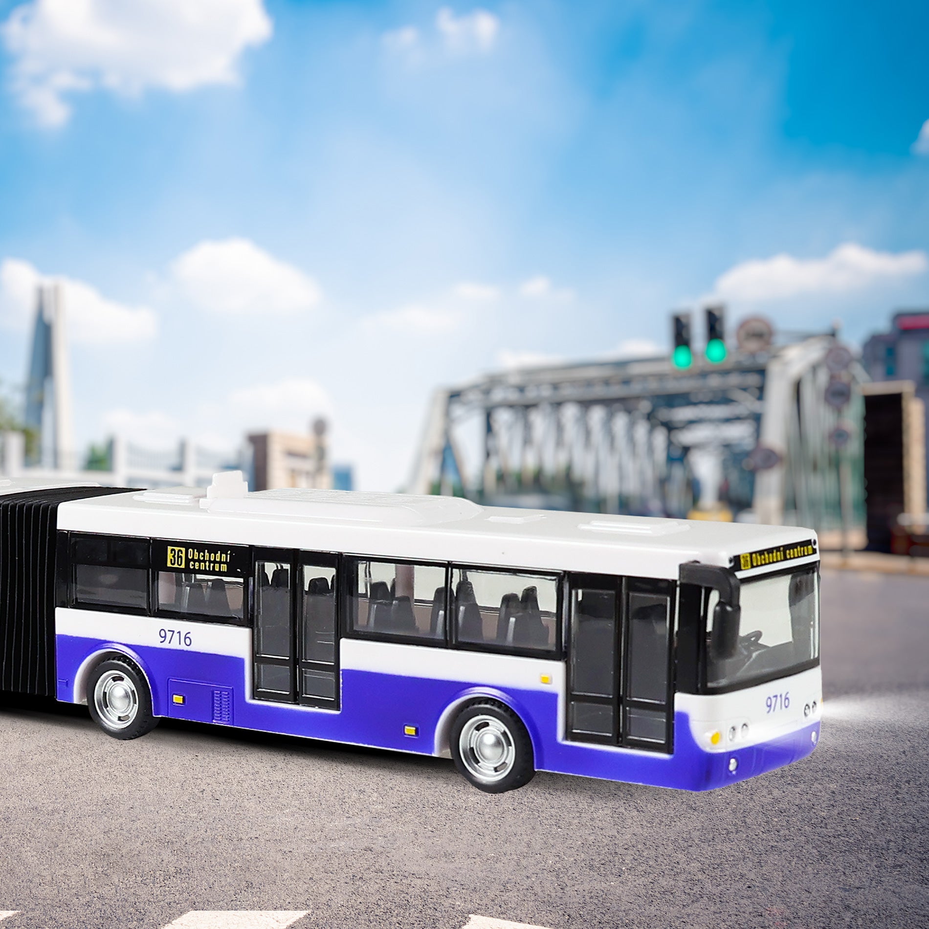 Articulated toy bus with Czech announcements 36 cm