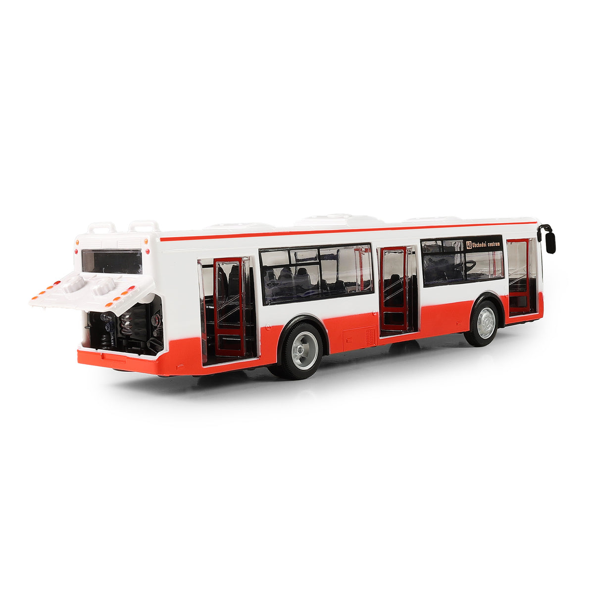Toy bus with Czech stop announcements 28 cm