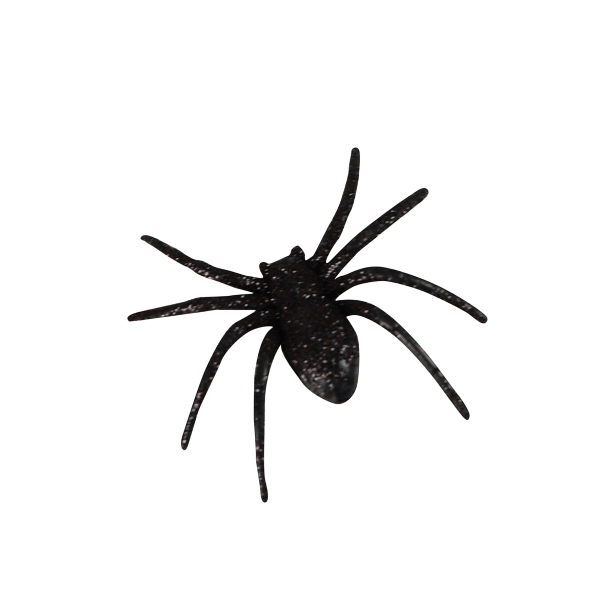 Black glitter spider decorations 8 pcs