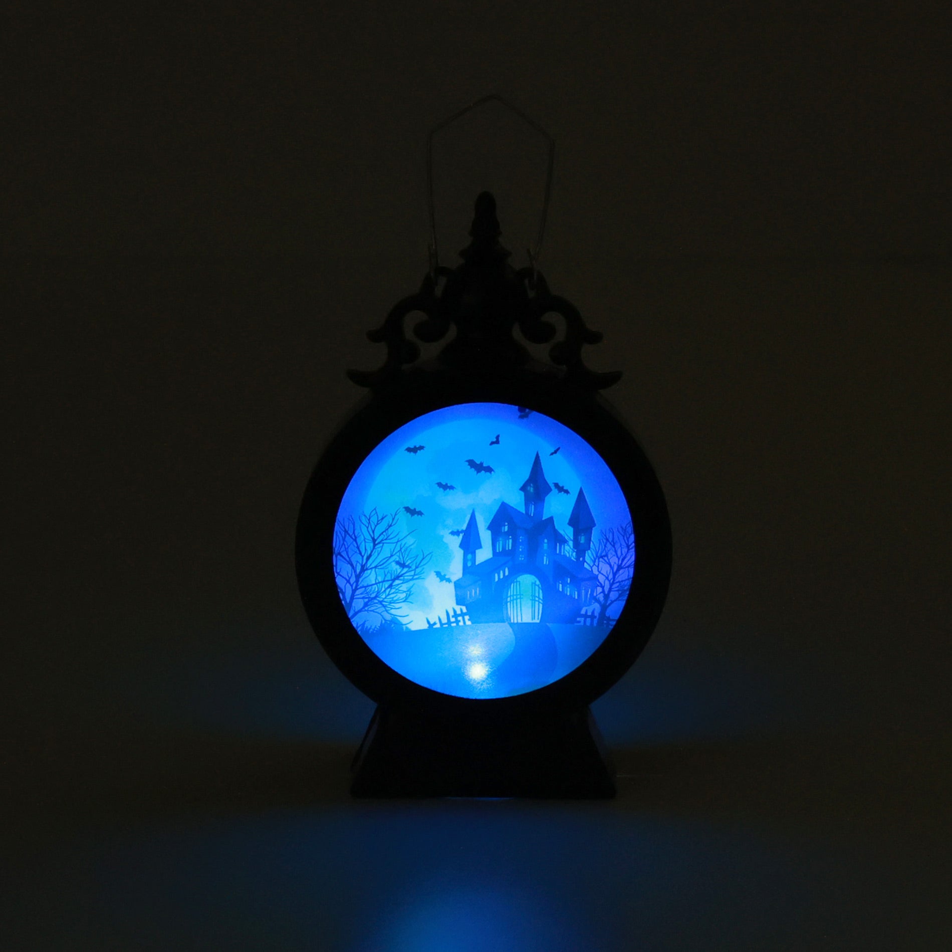Round Halloween lamp with light 13 cm