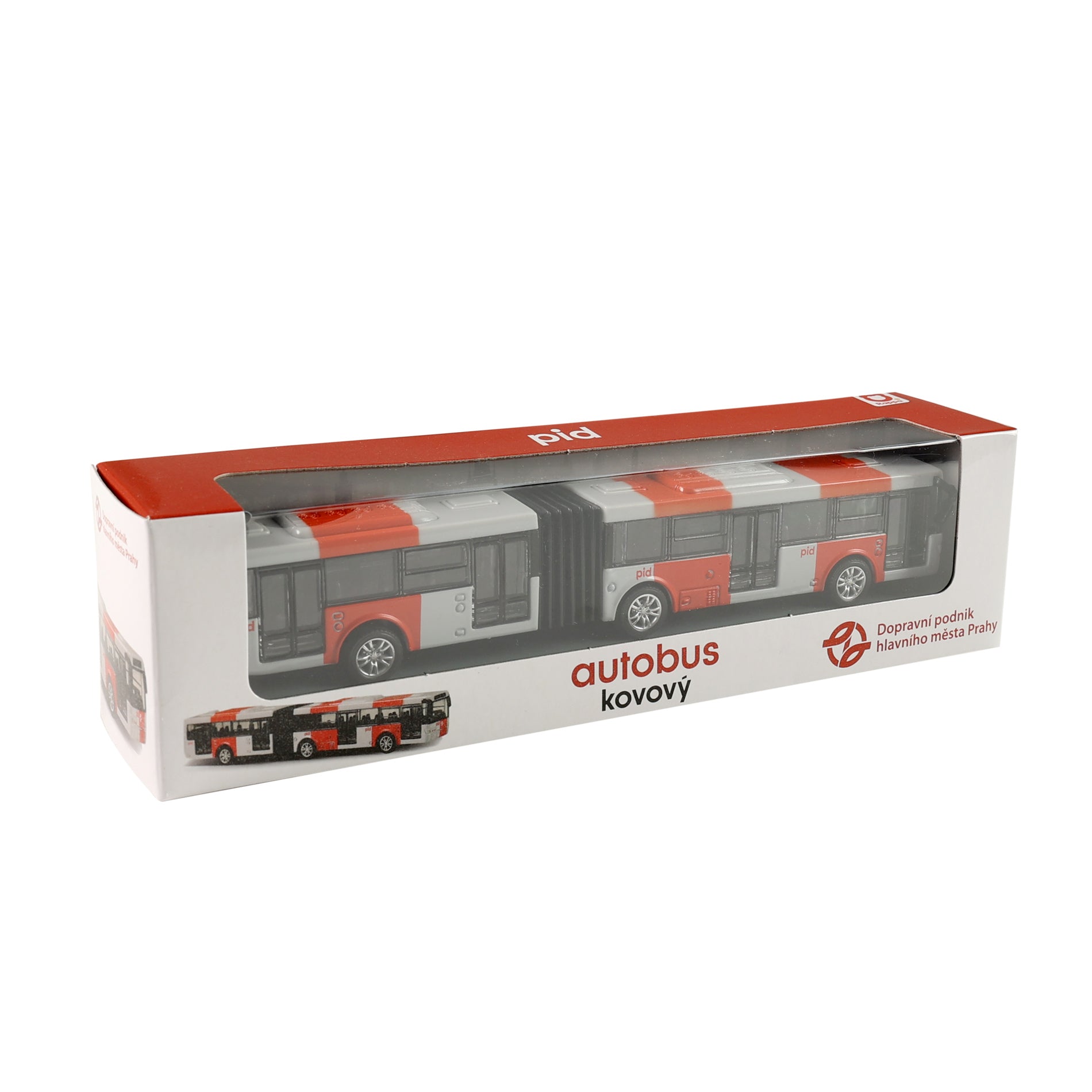 Metal articulated bus PID Prague 18 cm / PID Praha