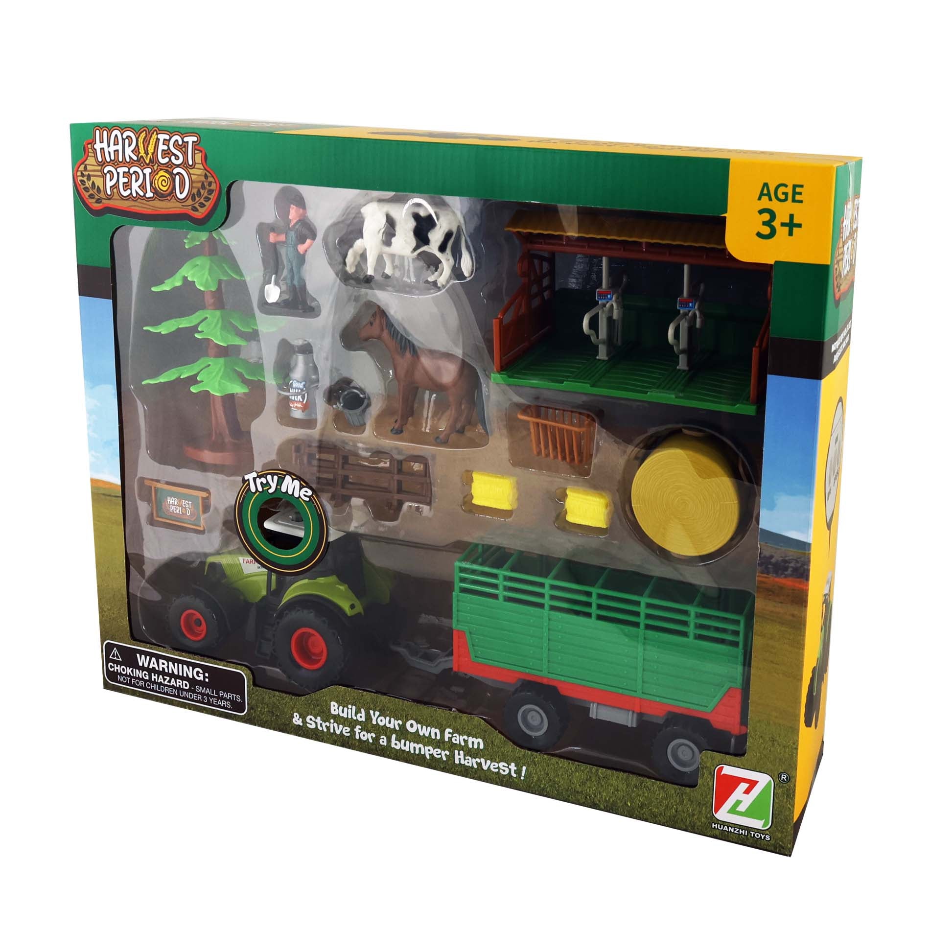 Sound and light tractor with trailer and accessories