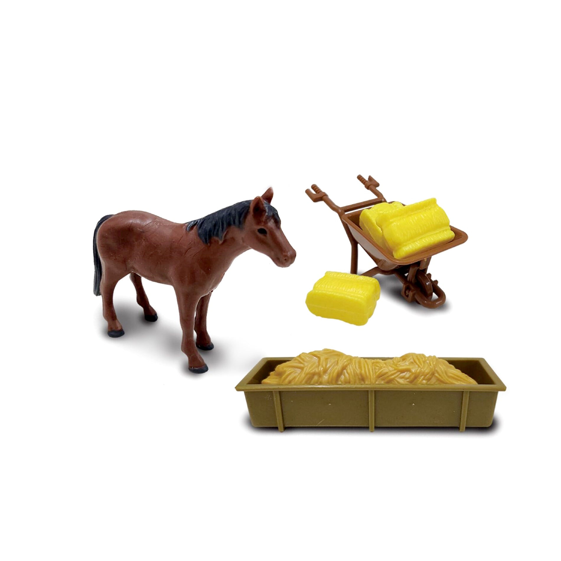 Toy tractor with sound, lights and horse enclosure