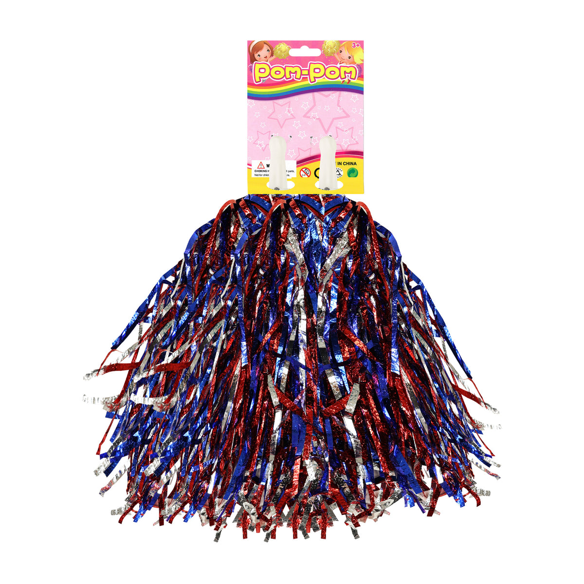 Tricolor pom-pom cheer wands, 2 pcs