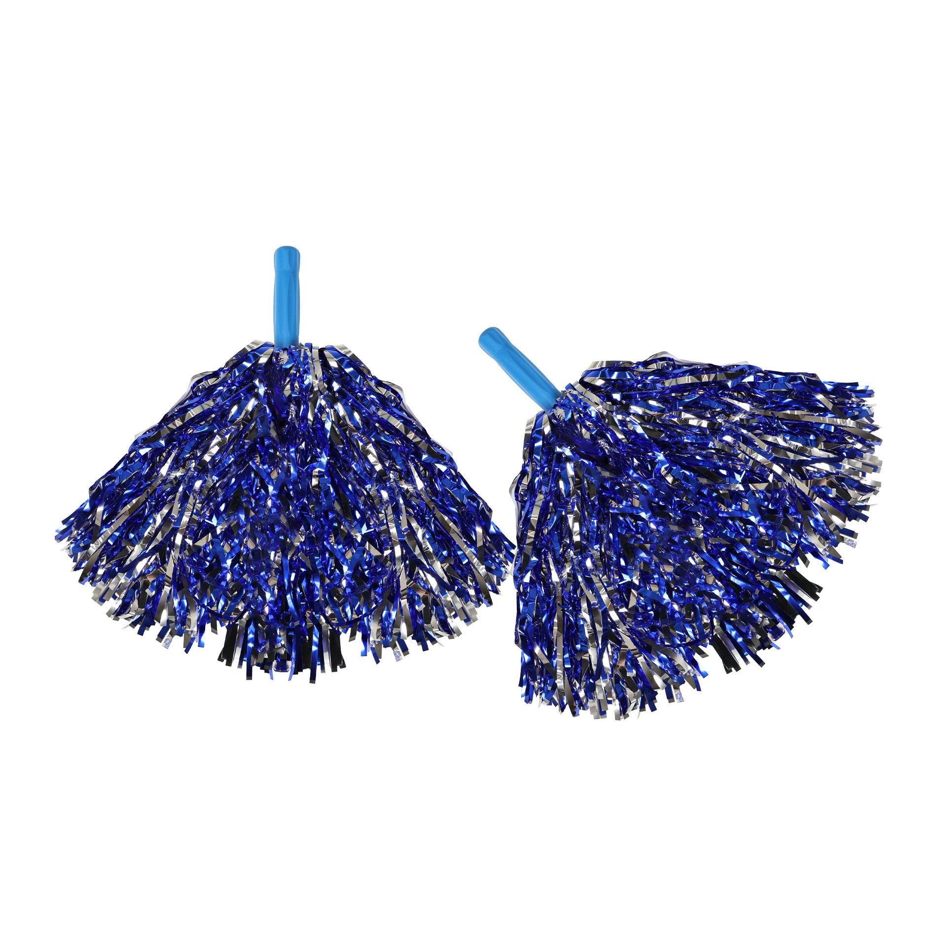 Blue and Silver Pom-Pom Cheer Batons 2 pcs