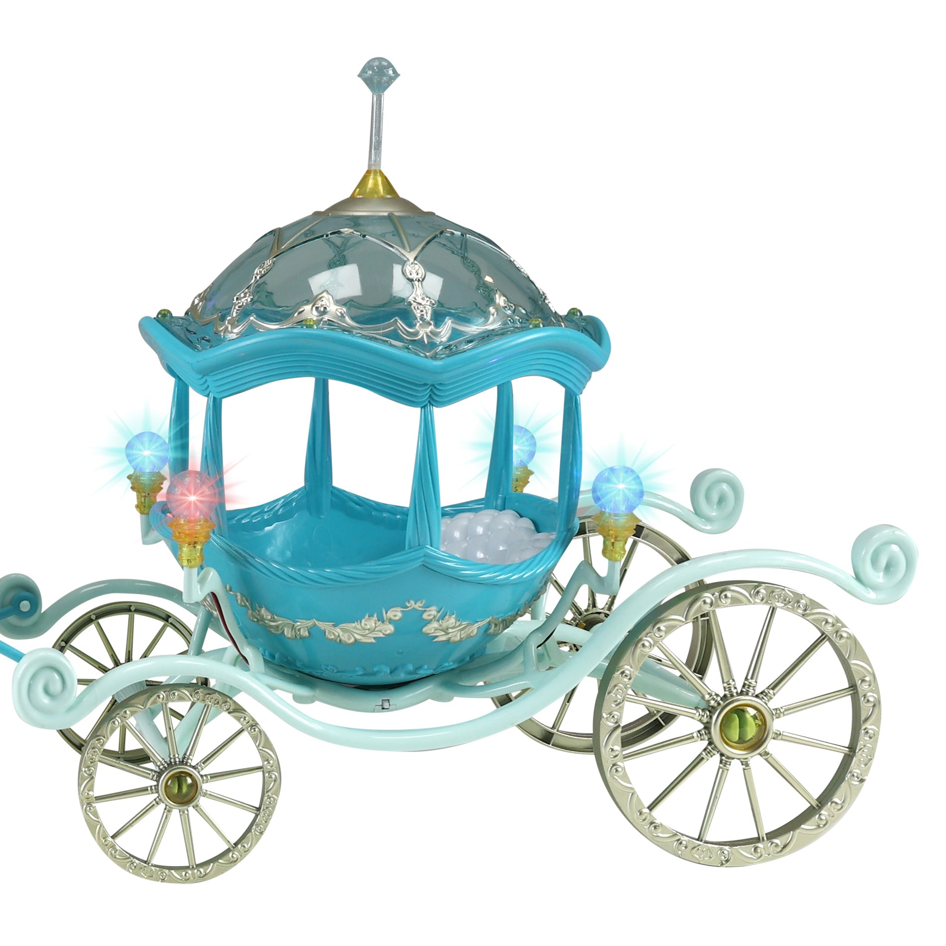 Fairytale carriage with winged horse and lights