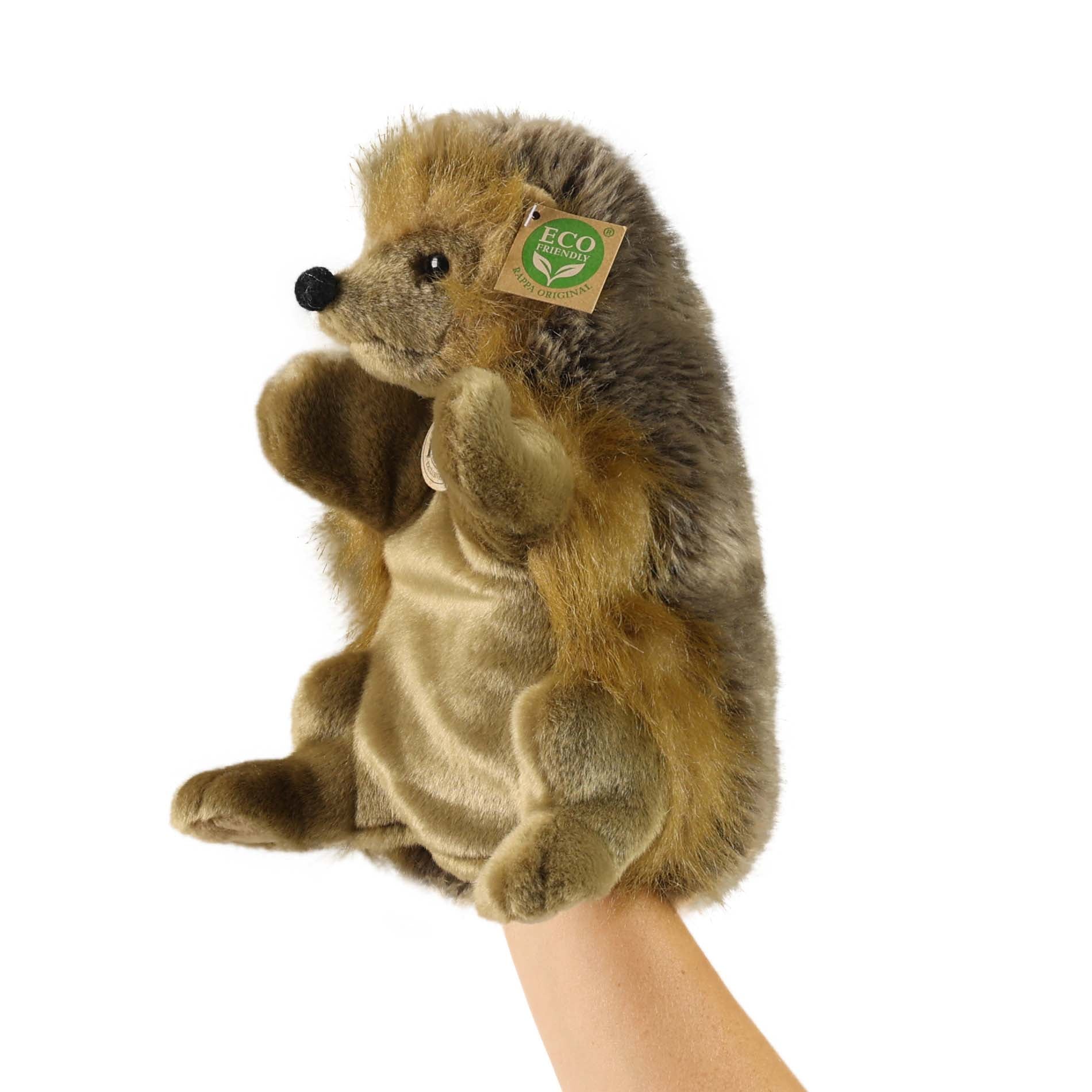 Plush hedgehog hand puppet 25 cm