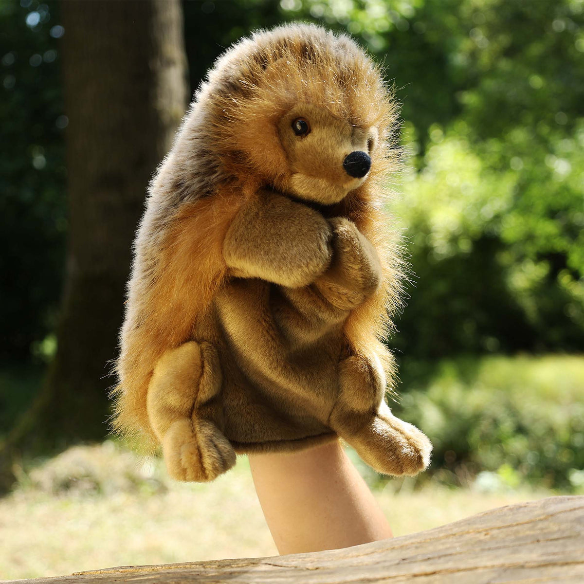 Plush hedgehog hand puppet 25 cm