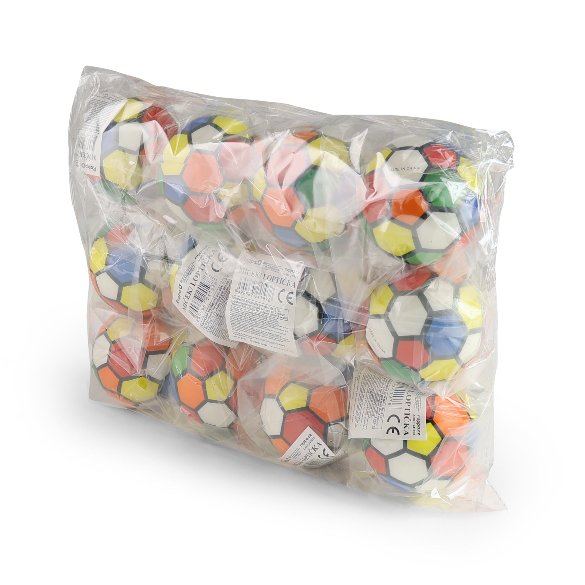 Colourful foam ball 6 cm, pack of 12