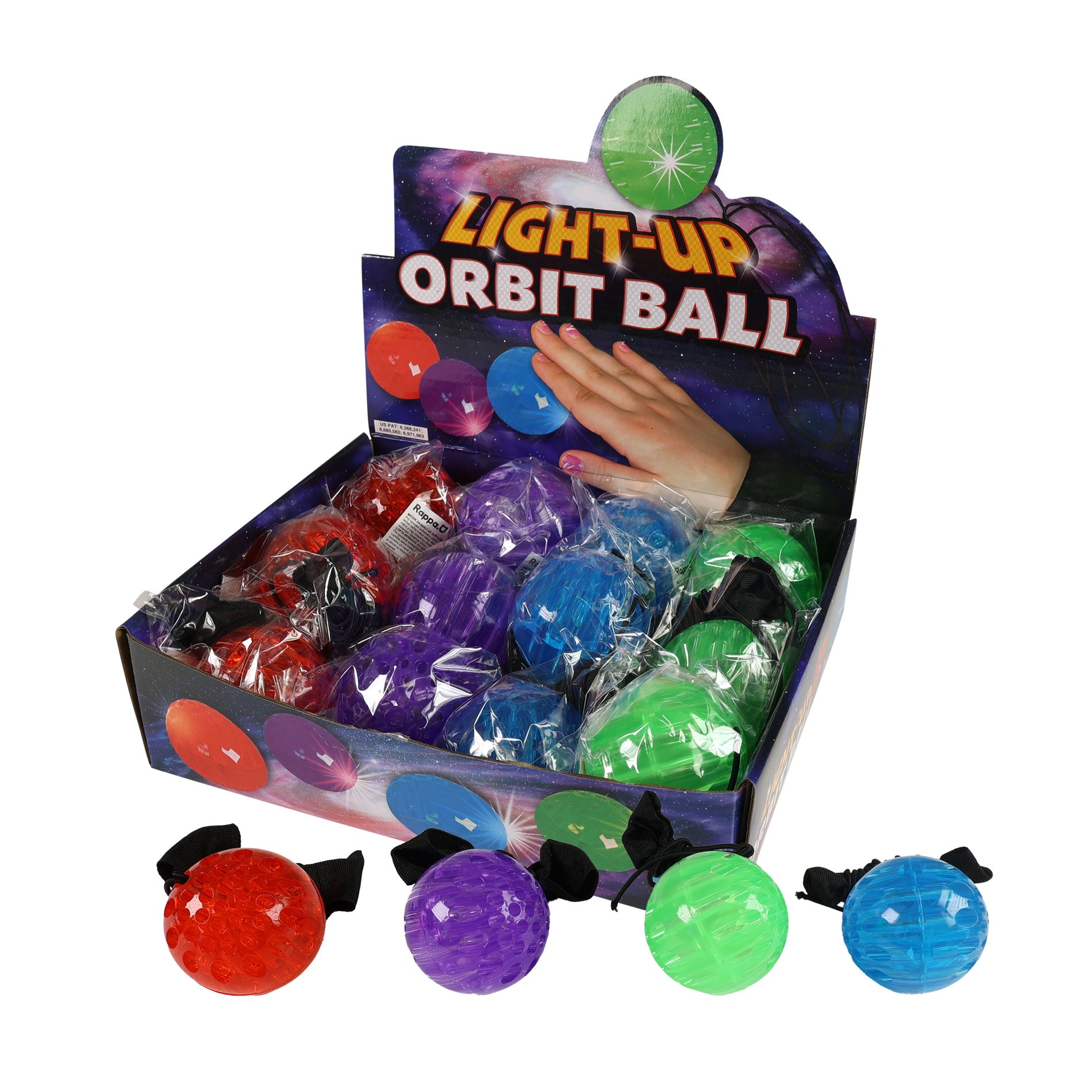 Light-up bouncing ball on elastic 6 cm