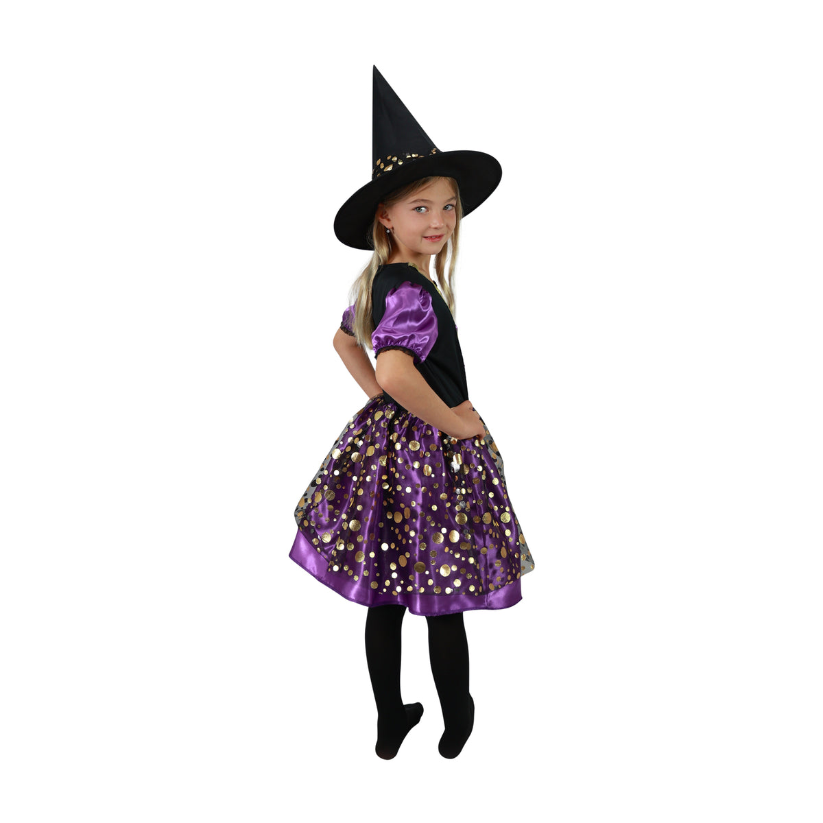 Purple and Black Witch Costume M for Girls