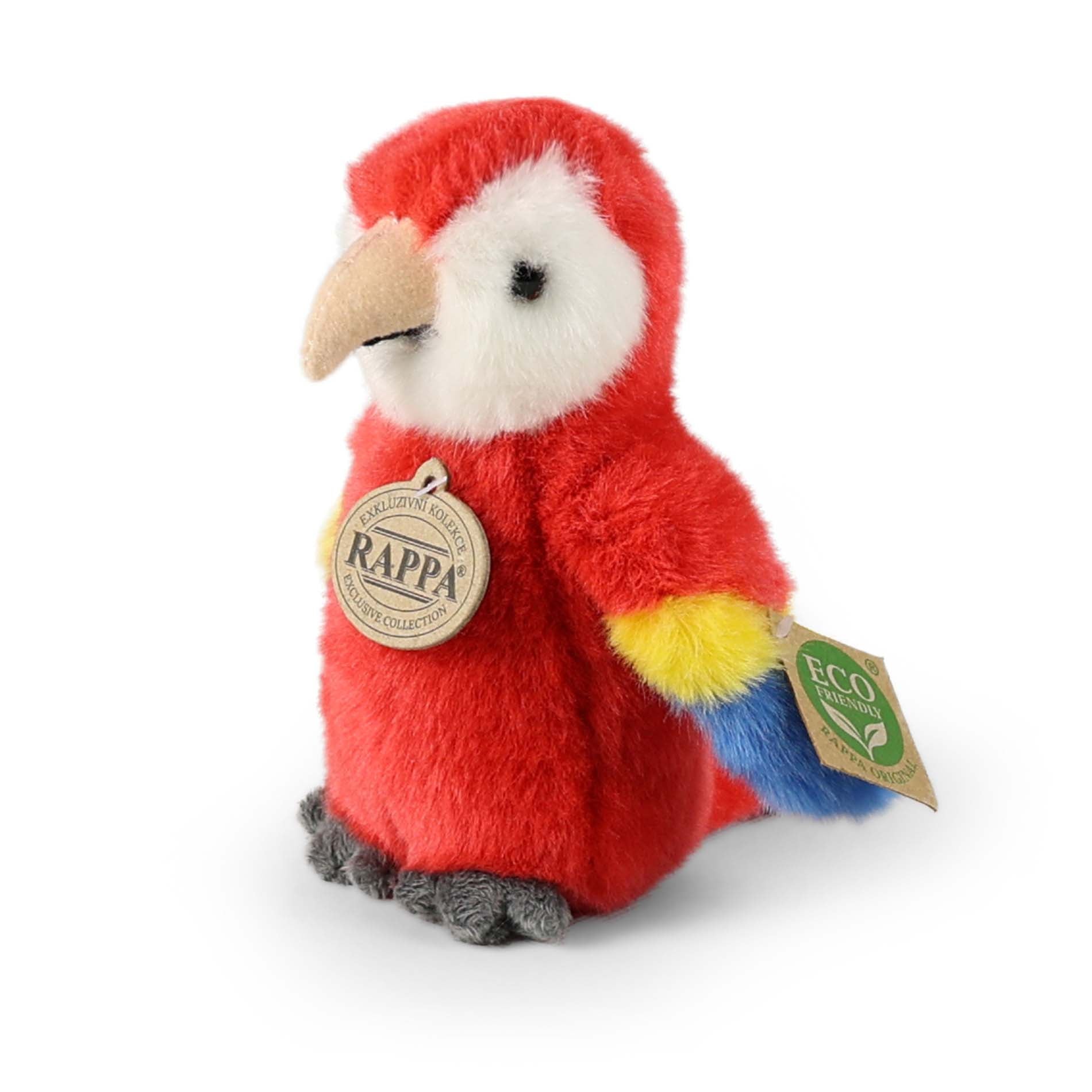 Plush red macaw 16 cm