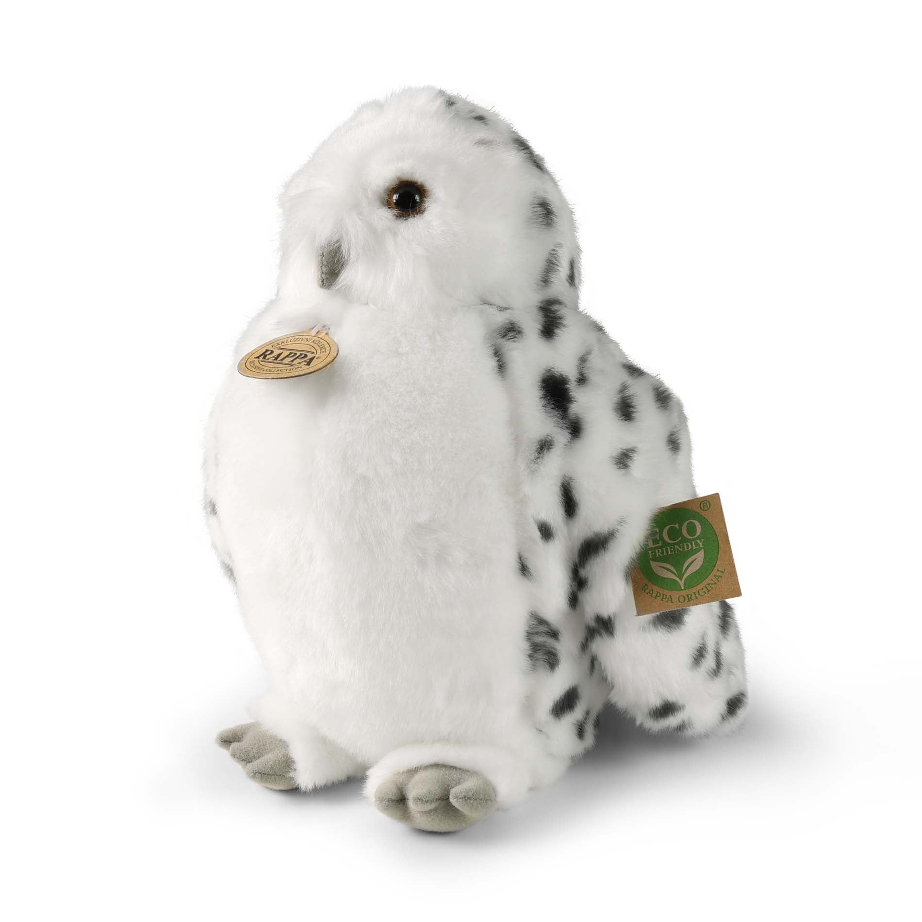 Snowy owl plush toy with rotating head 28 cm