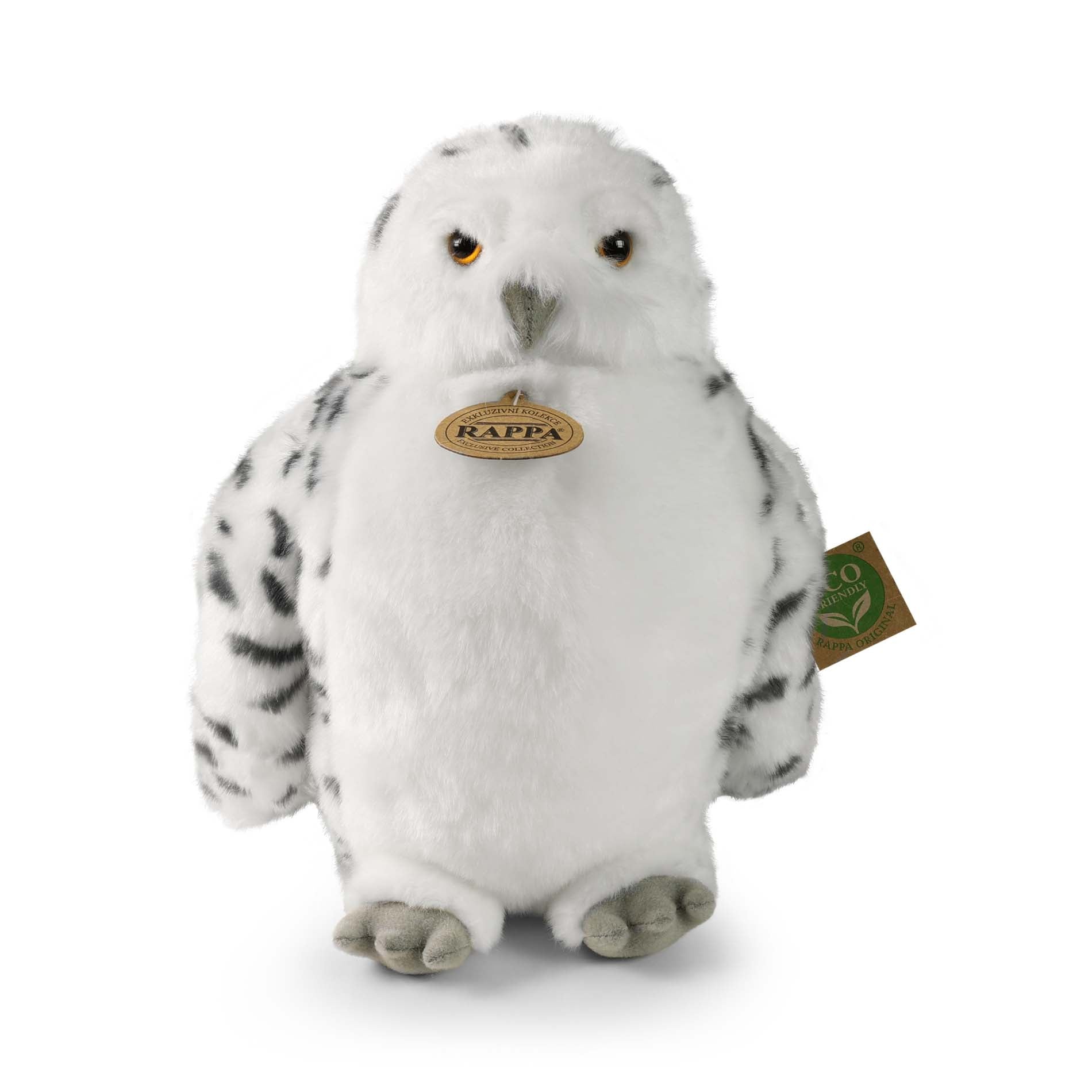 Snowy owl plush toy with rotating head 28 cm