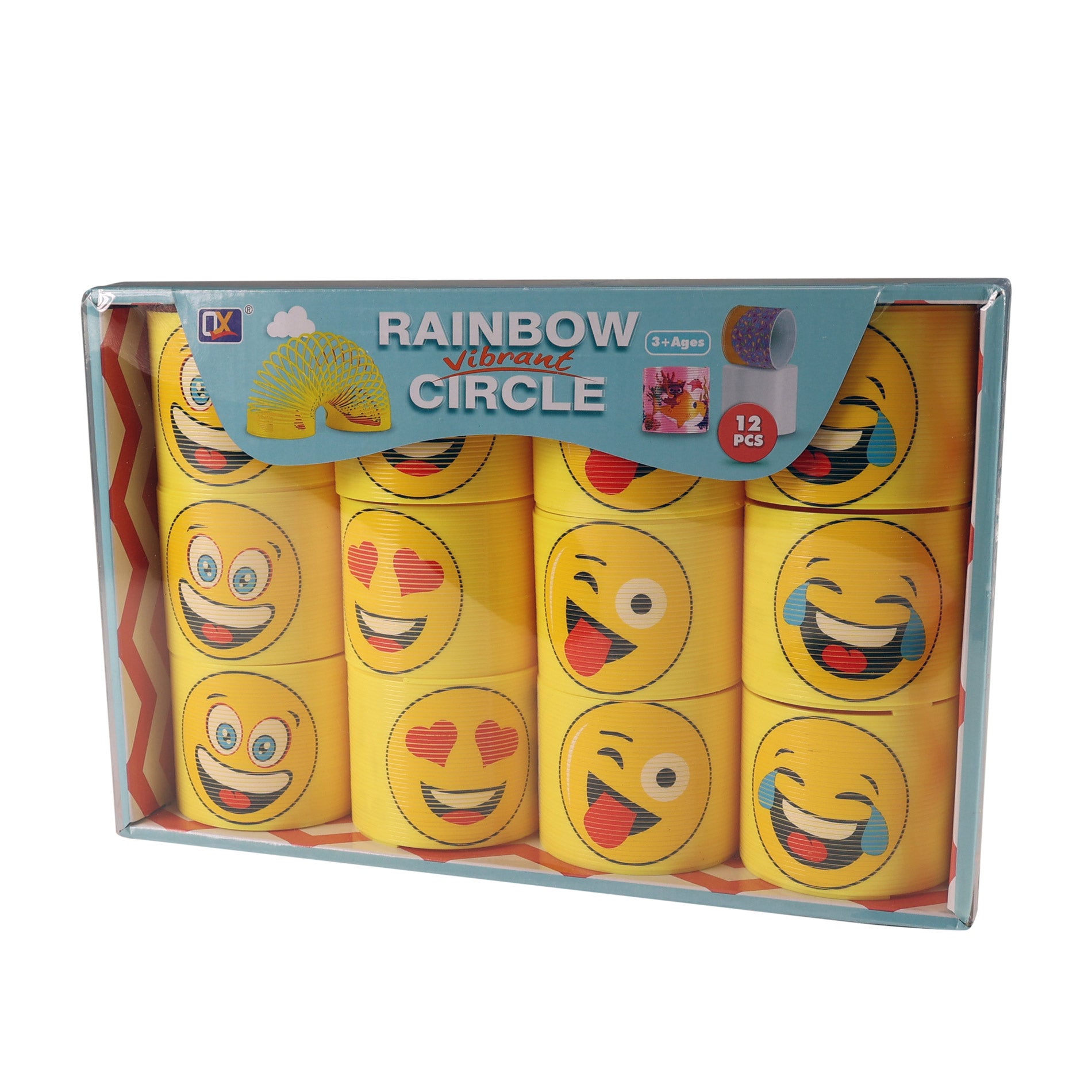 Yellow magic spring with smiley face, 12 pcs