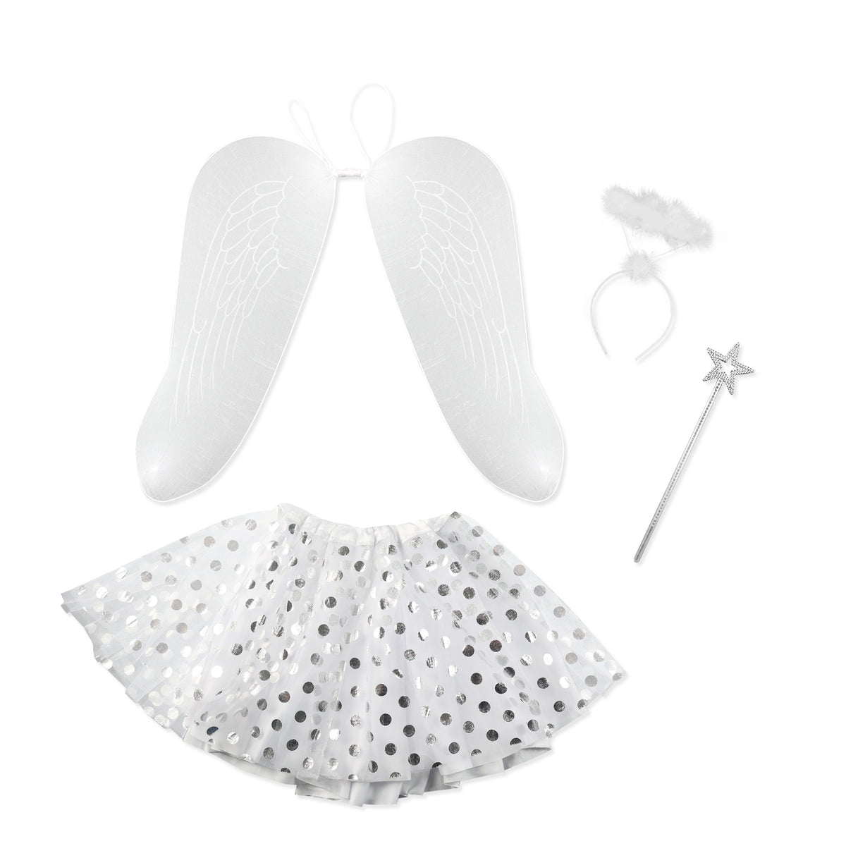 Children's angel tutu costume with wings and accessories
