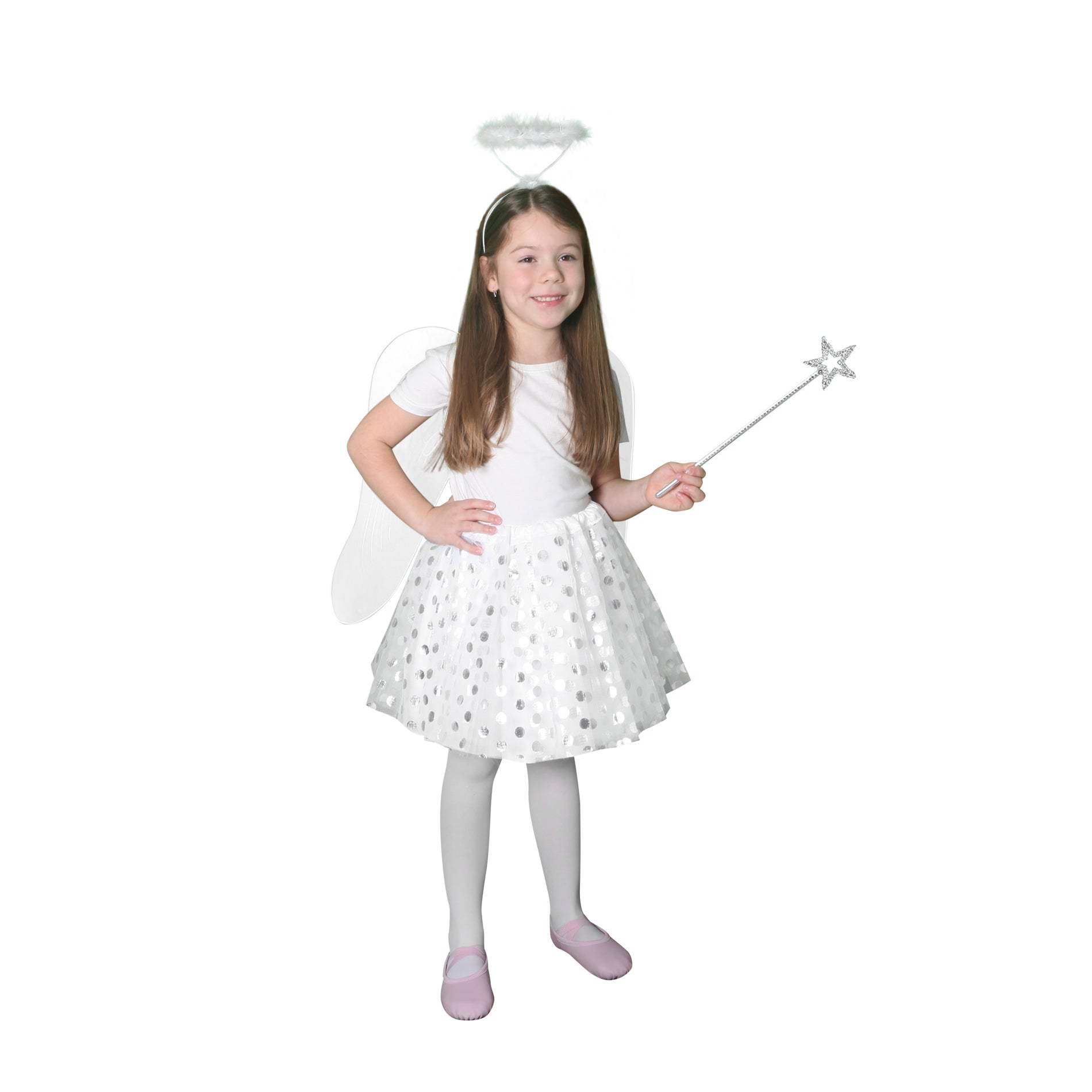 Children's angel tutu costume with wings and accessories