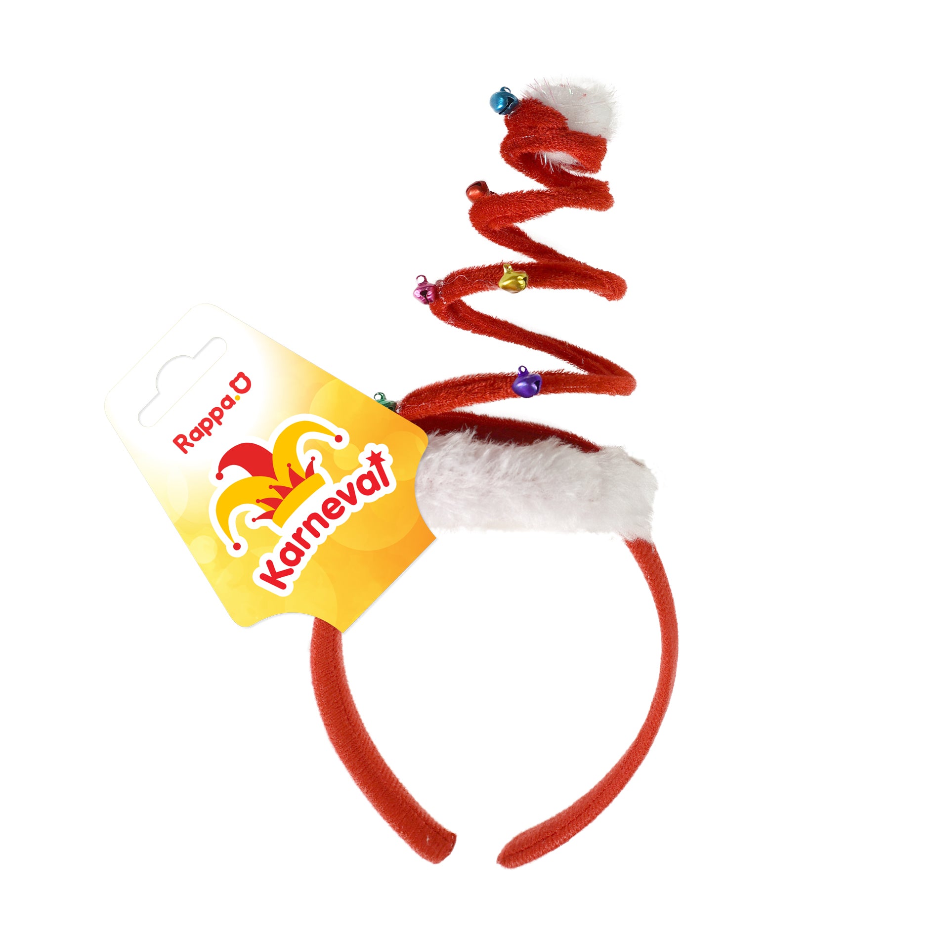 Red Christmas headband with bells