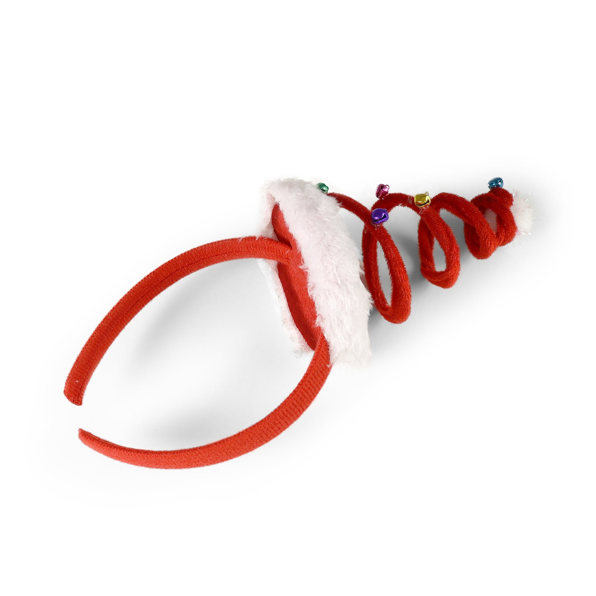Red Christmas headband with bells