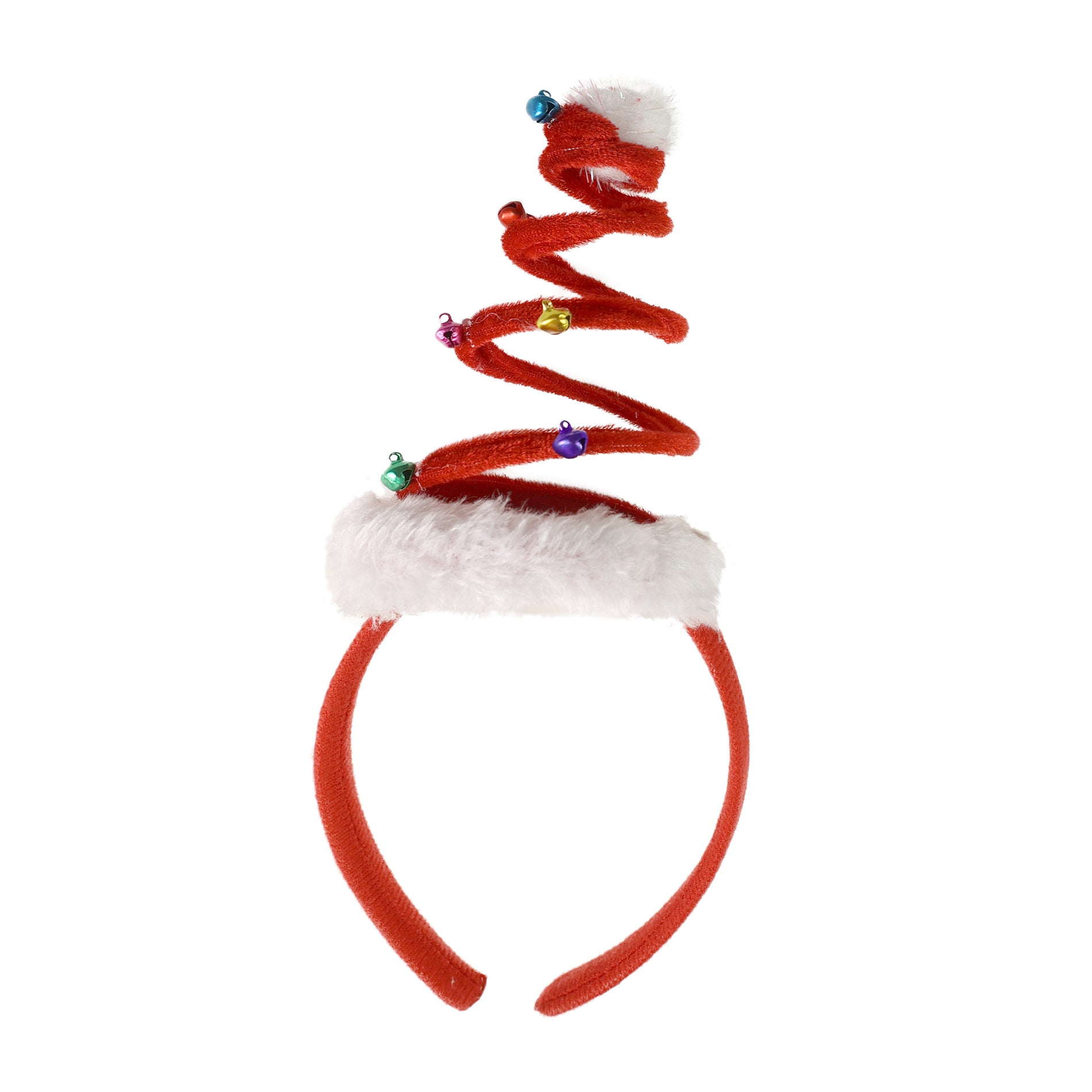 Red Christmas headband with bells