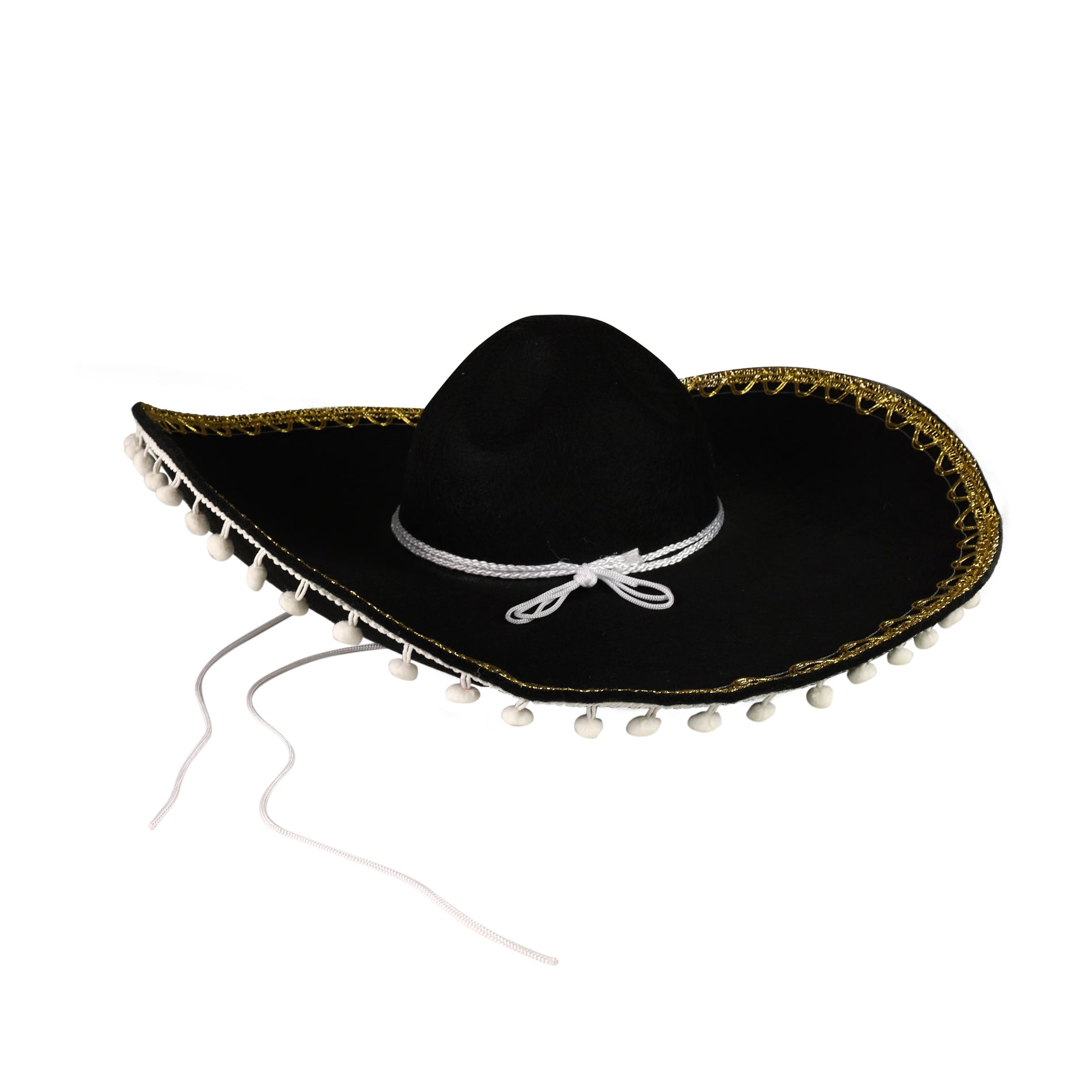 Black Mexican sombrero hat for adults