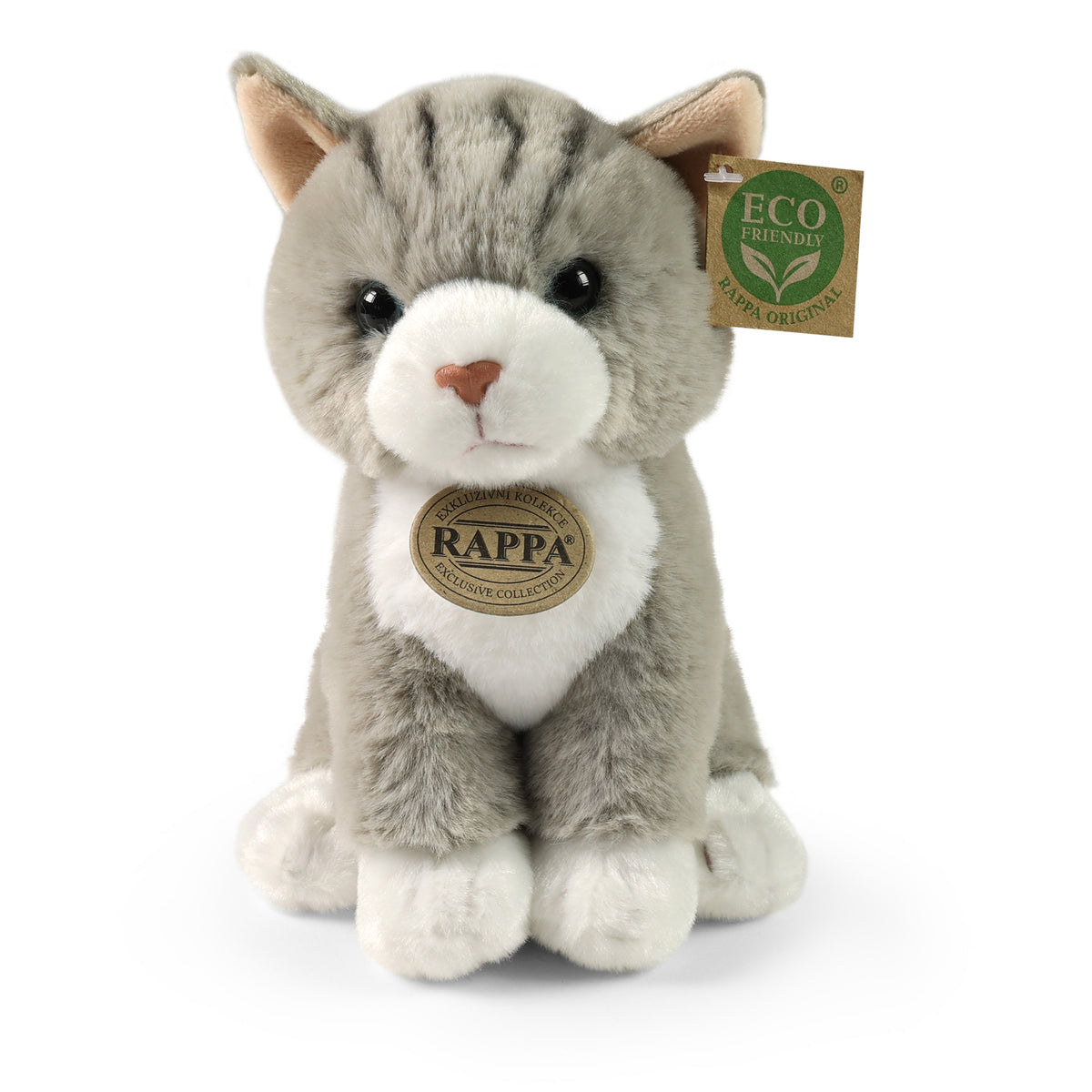 Grey Plush Cat 23 cm