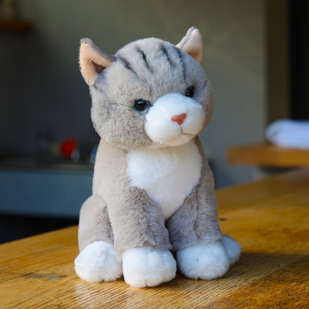 Grey Plush Cat 23 cm