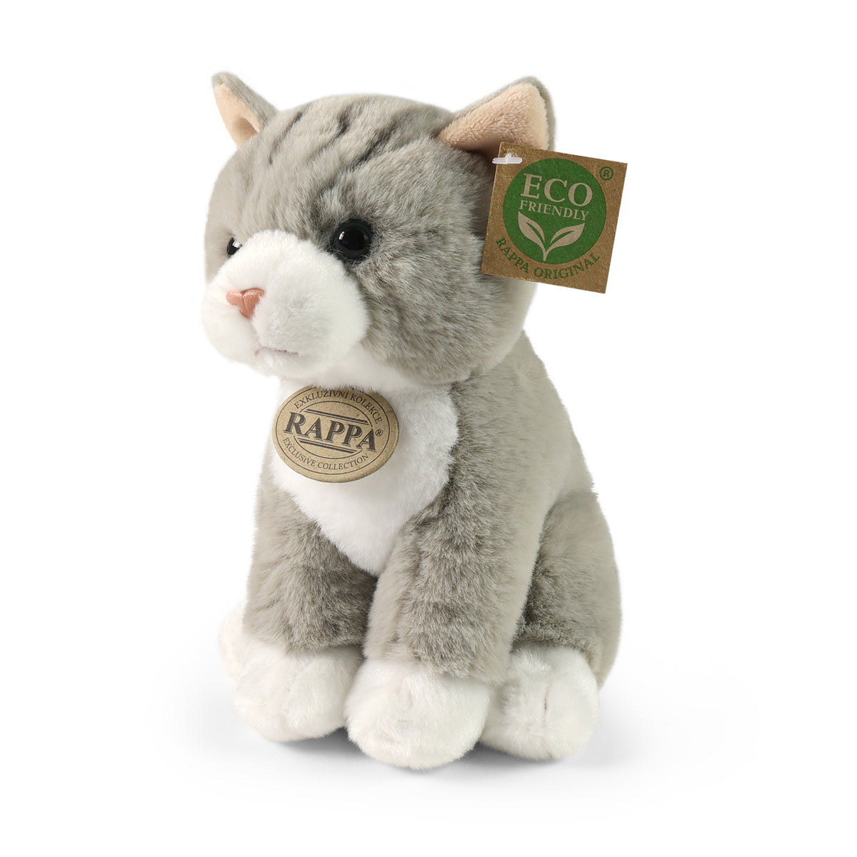Grey Plush Cat 23 cm