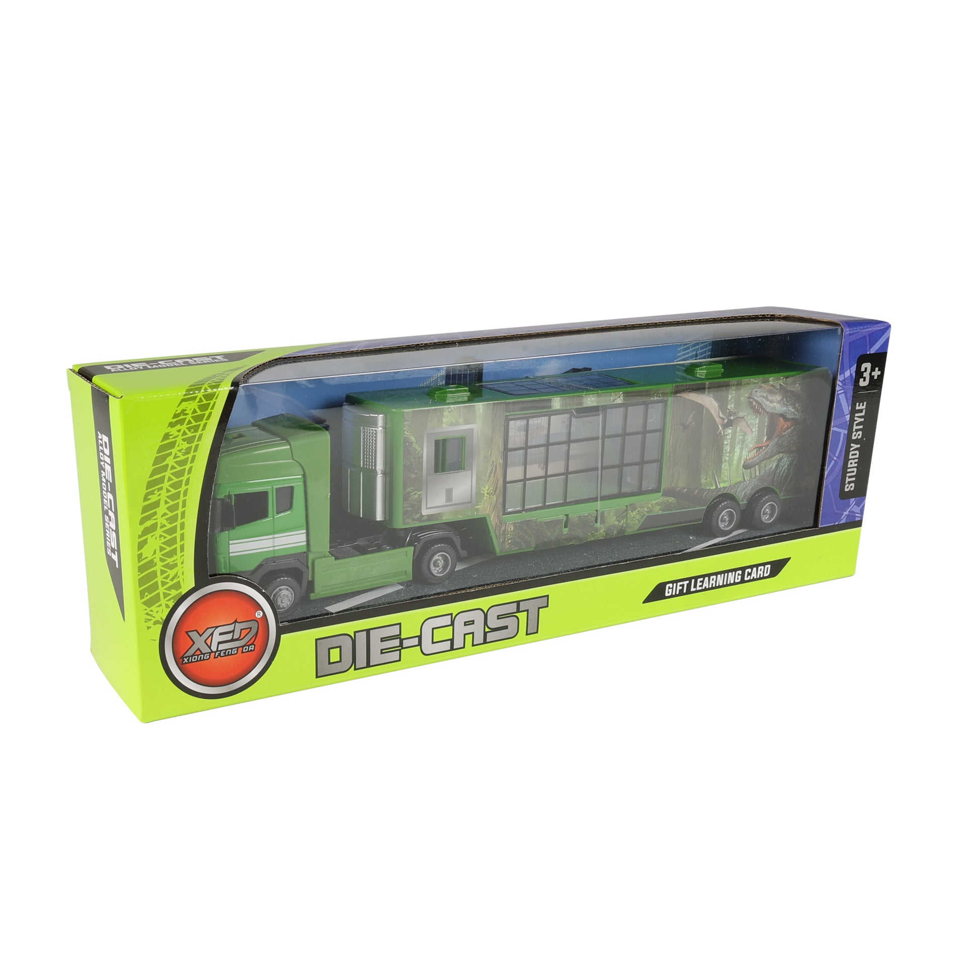 Dinosaur toy truck, metal and plastic 32 cm