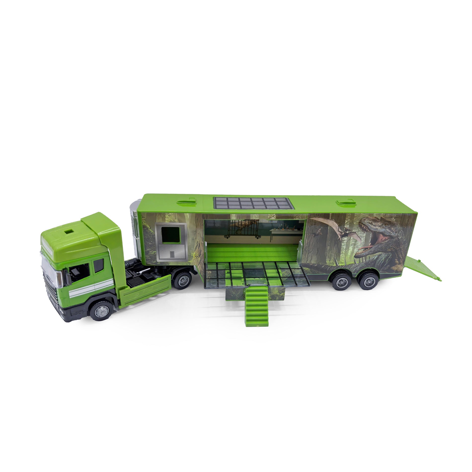 Dinosaur toy truck, metal and plastic 32 cm