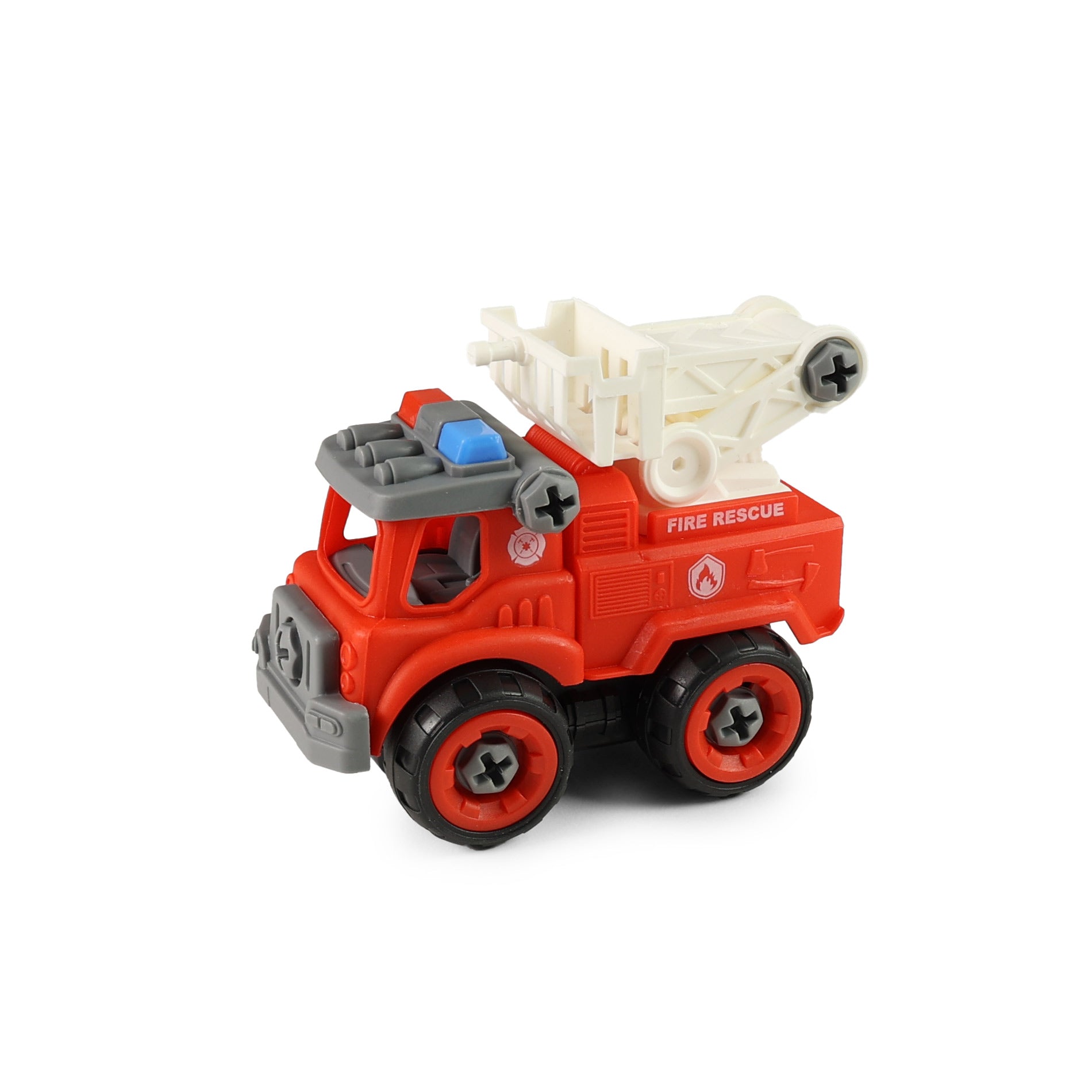 Screw-together fire trucks with accessories 11 cm