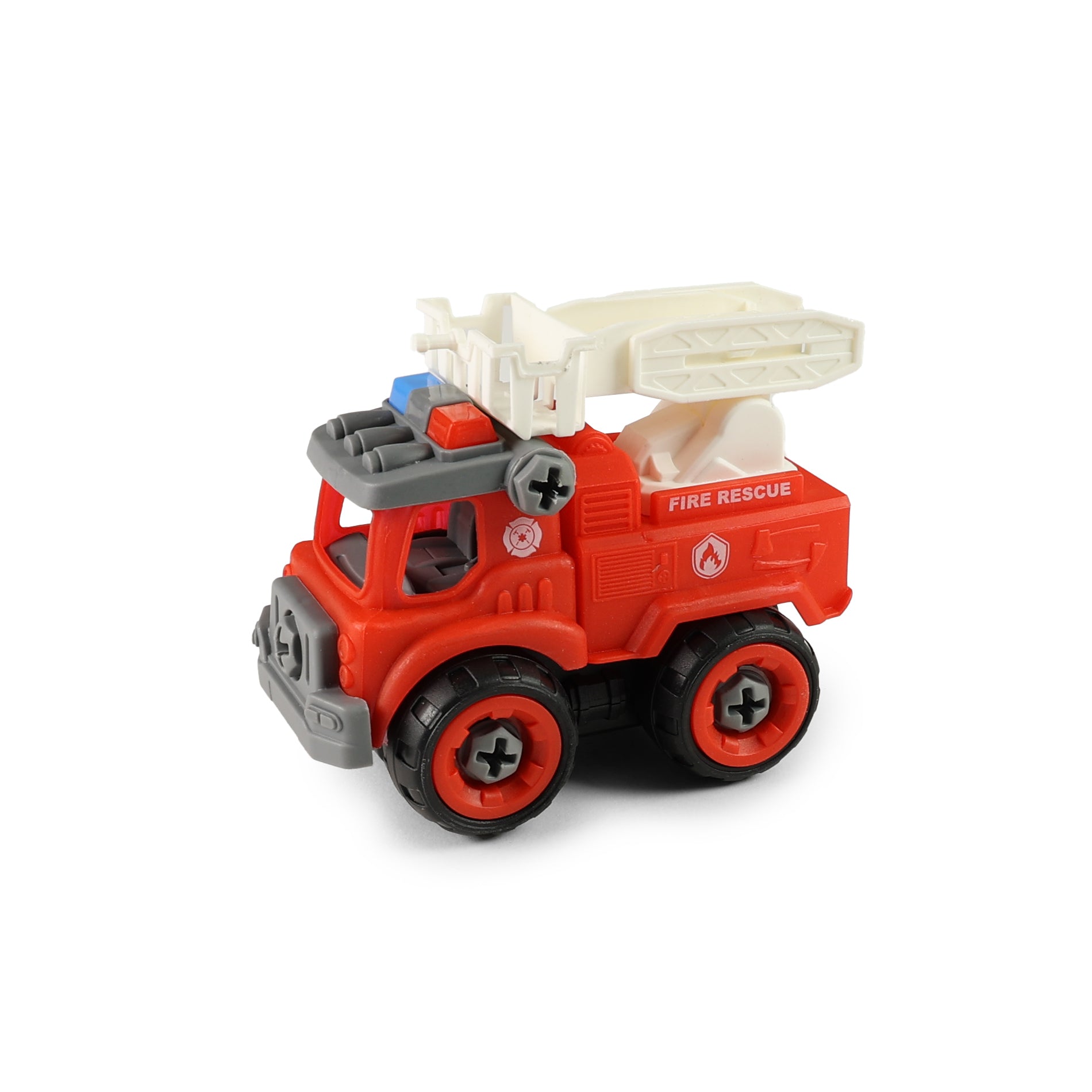 Screw-together fire trucks with accessories 11 cm