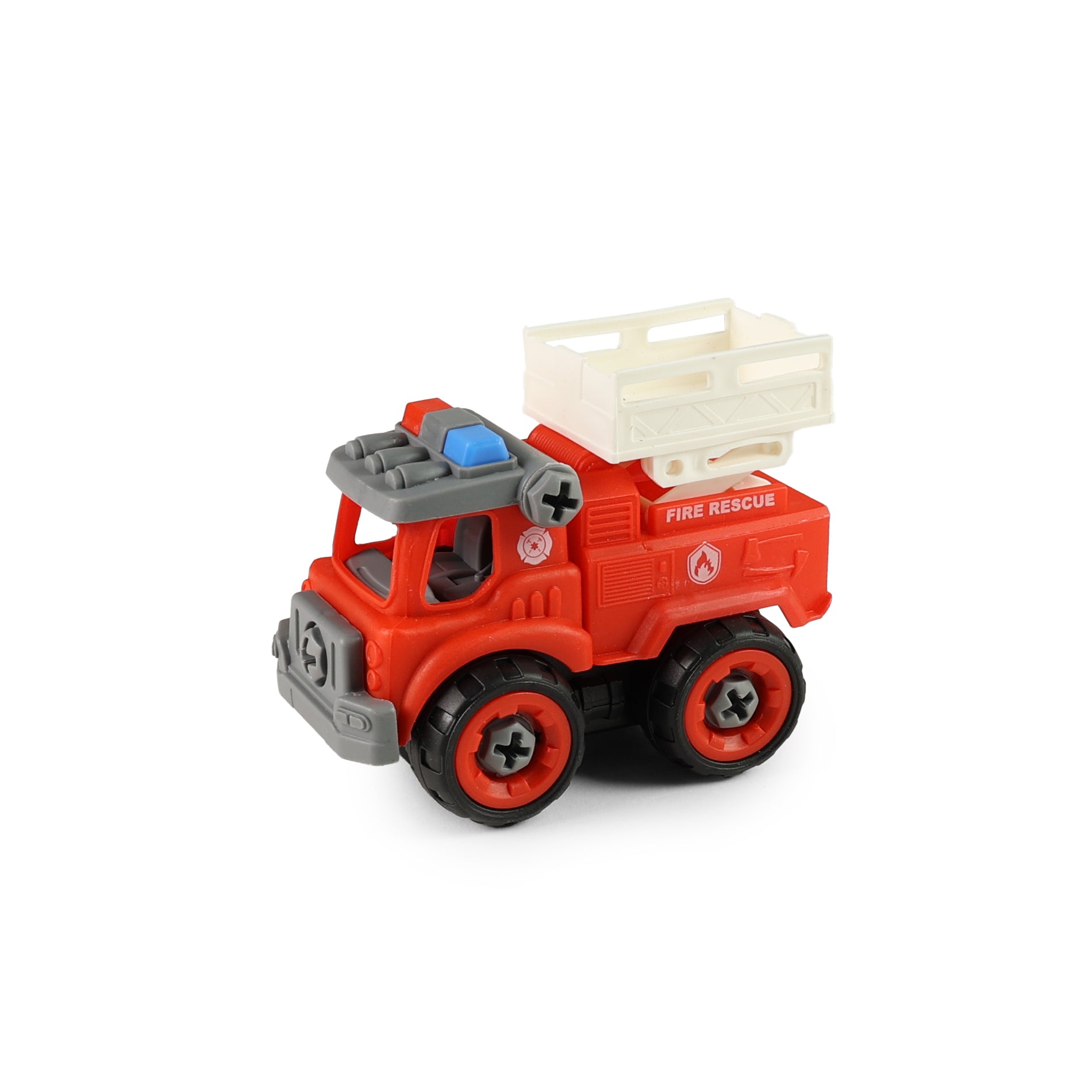 Screw-together fire trucks with accessories 11 cm