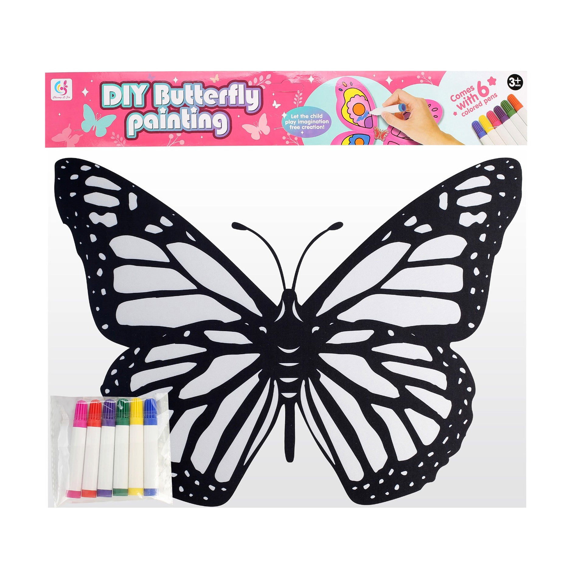Colour-in butterfly wings with 6 markers