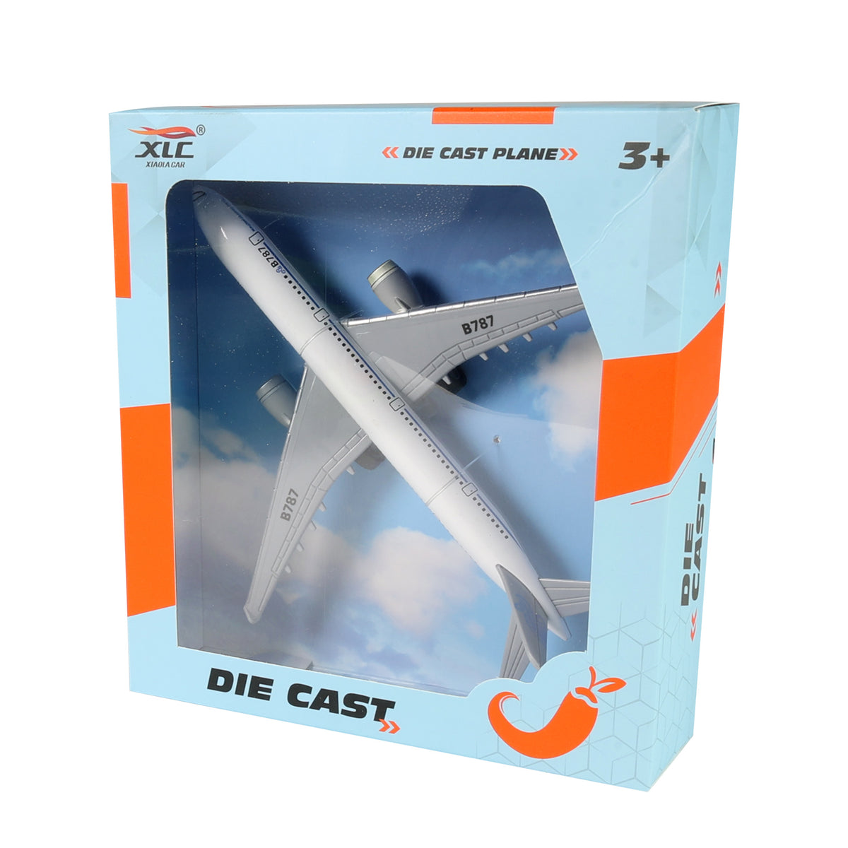 Metal and plastic passenger plane 19 cm