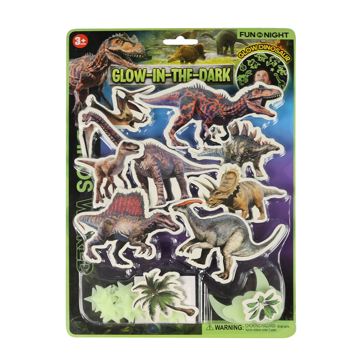 Glow in the dark dinosaur wall stickers