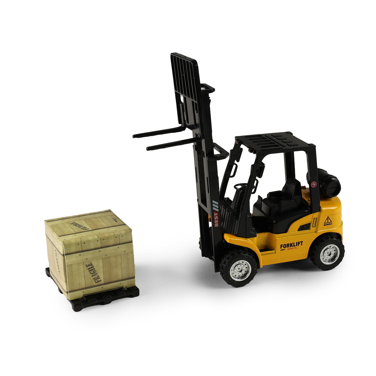 Metal and plastic forklift truck 13 cm