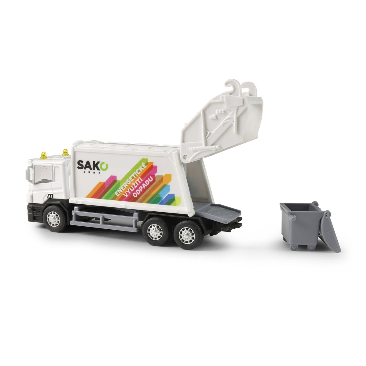 Metal garbage truck SAKO Brno 15 cm / Popelářské auto SAKO