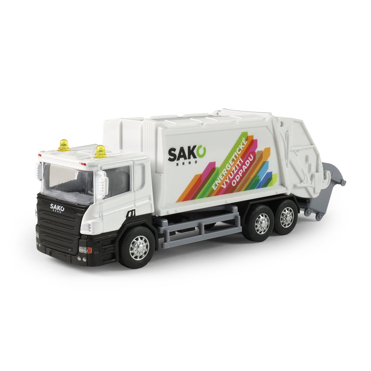 Metal garbage truck SAKO Brno 15 cm / Popelářské auto SAKO