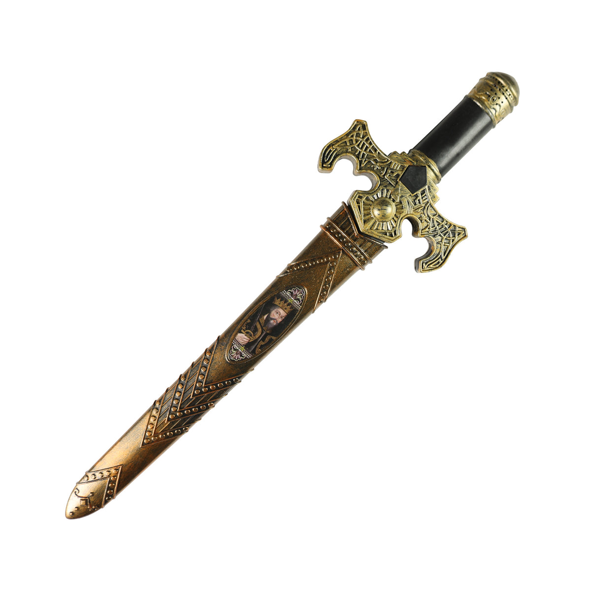 Golden knight toy sword with sheath and sounds 55 cm
